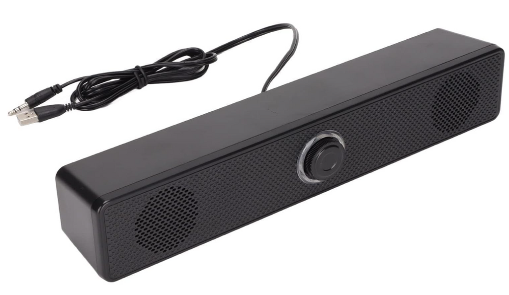 Computer Sound Bar Wired Bluetooth Speaker 3.5mm Jack + USB Port for Laptop Desktop Mobile