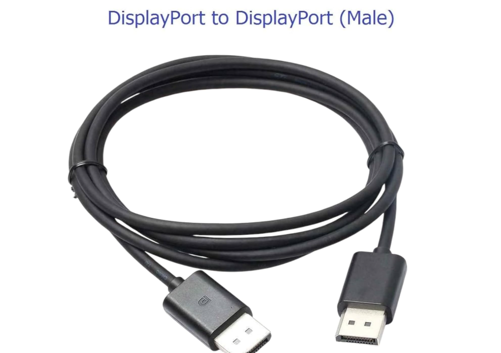 DisplayPort Male to Male Cable 1.8m – 4K Ultra HD 60Hz Video Cable with Silver-Plated Shell, High-Speed Display Connection, Black