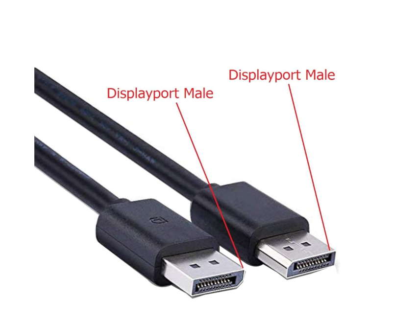 DisplayPort Male to Male Cable 1.8m – 4K Ultra HD 60Hz Video Cable with Silver-Plated Shell, High-Speed Display Connection, Black