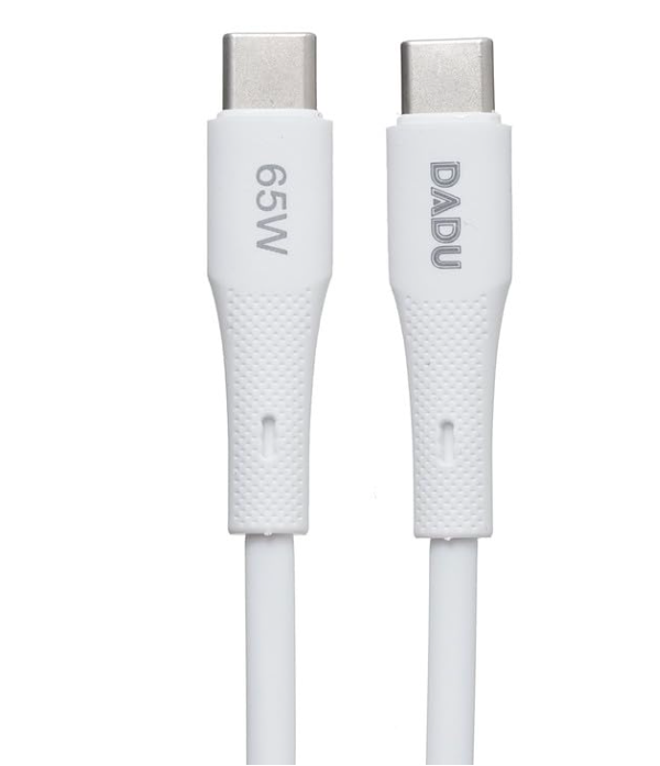 DADU 1M White USB Type-C Cable for Type-C Devices, Supports 65W Charging and Fast Data Transfer