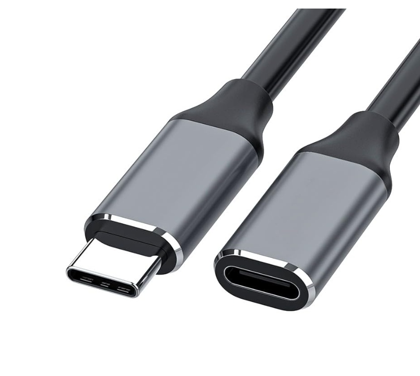 USB-C Male to Female Extension Cable, Aluminum Shell Gray CABLE TYPE C EXTENSION MALE TO FEMALE 1M